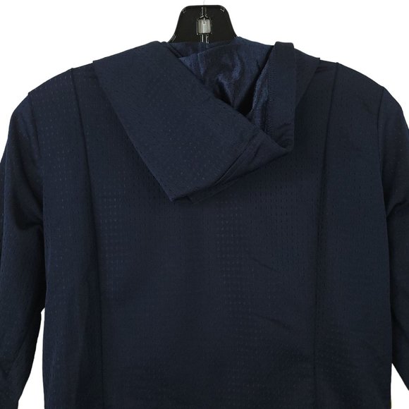 Nike Hooded Mesh Full Zip Athletic Track Jacket Size S Navy Blue White Yellow - Picture 13 of 16